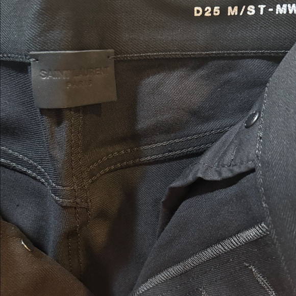 Saint Laurent Men's Raw Black Jeans size 32 - Picture 3 of 5